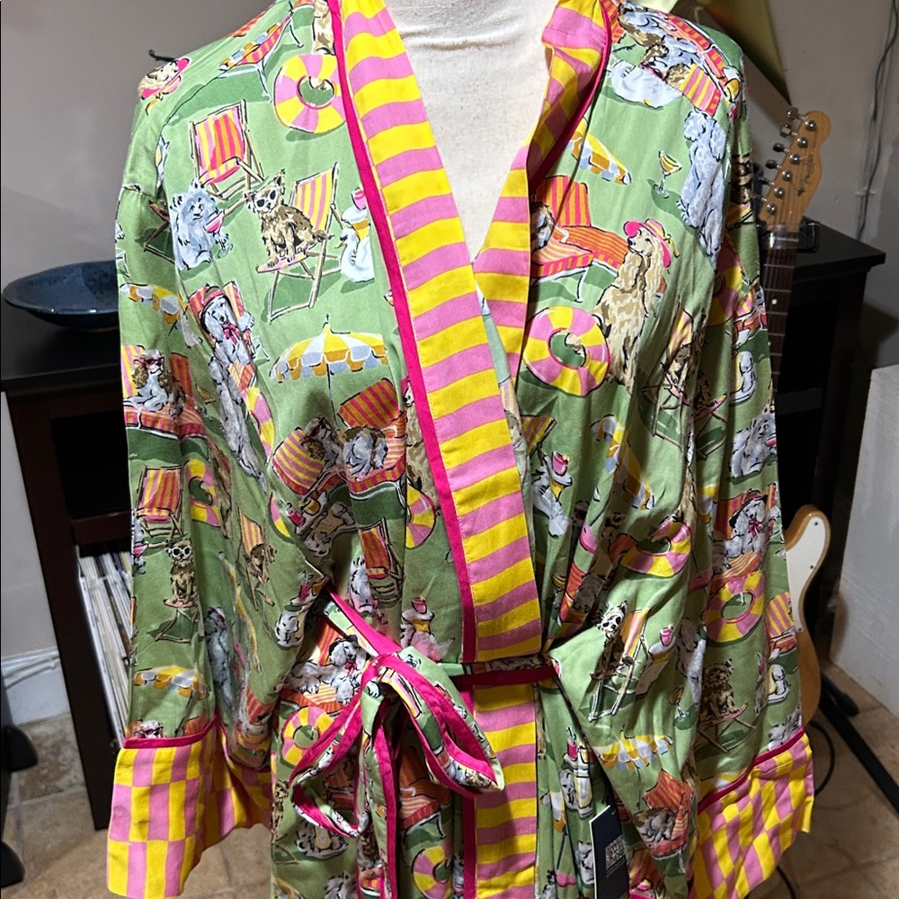NWT Print Fresh Palm Royale Pooches Robe size L/XL - Picture 4 of 6